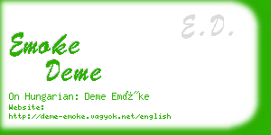 emoke deme business card